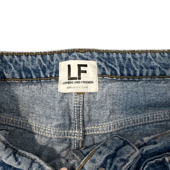 Lovers and Friends Womens Blue Ryan High Rise Rigid Loose Straight Jeans Size 30 - Picture 3 of 9